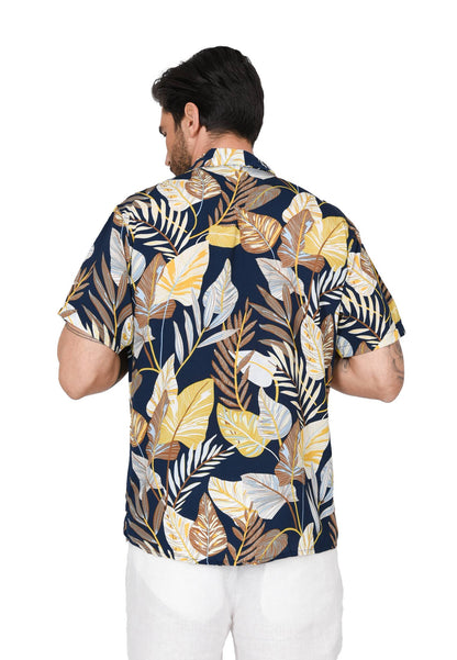 Tropical Leaves Short Sleeve Printed Shirt