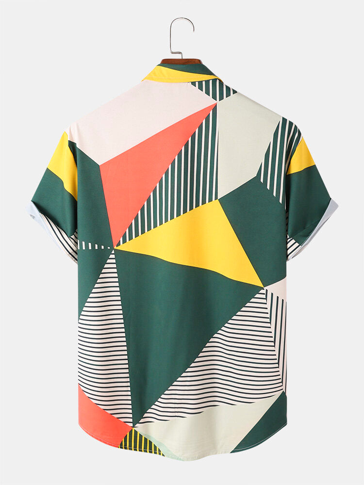 Geometric Print Hawaiian Shirt