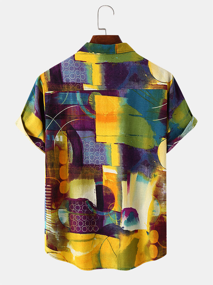 Abstract Print Short Sleeve Shirt