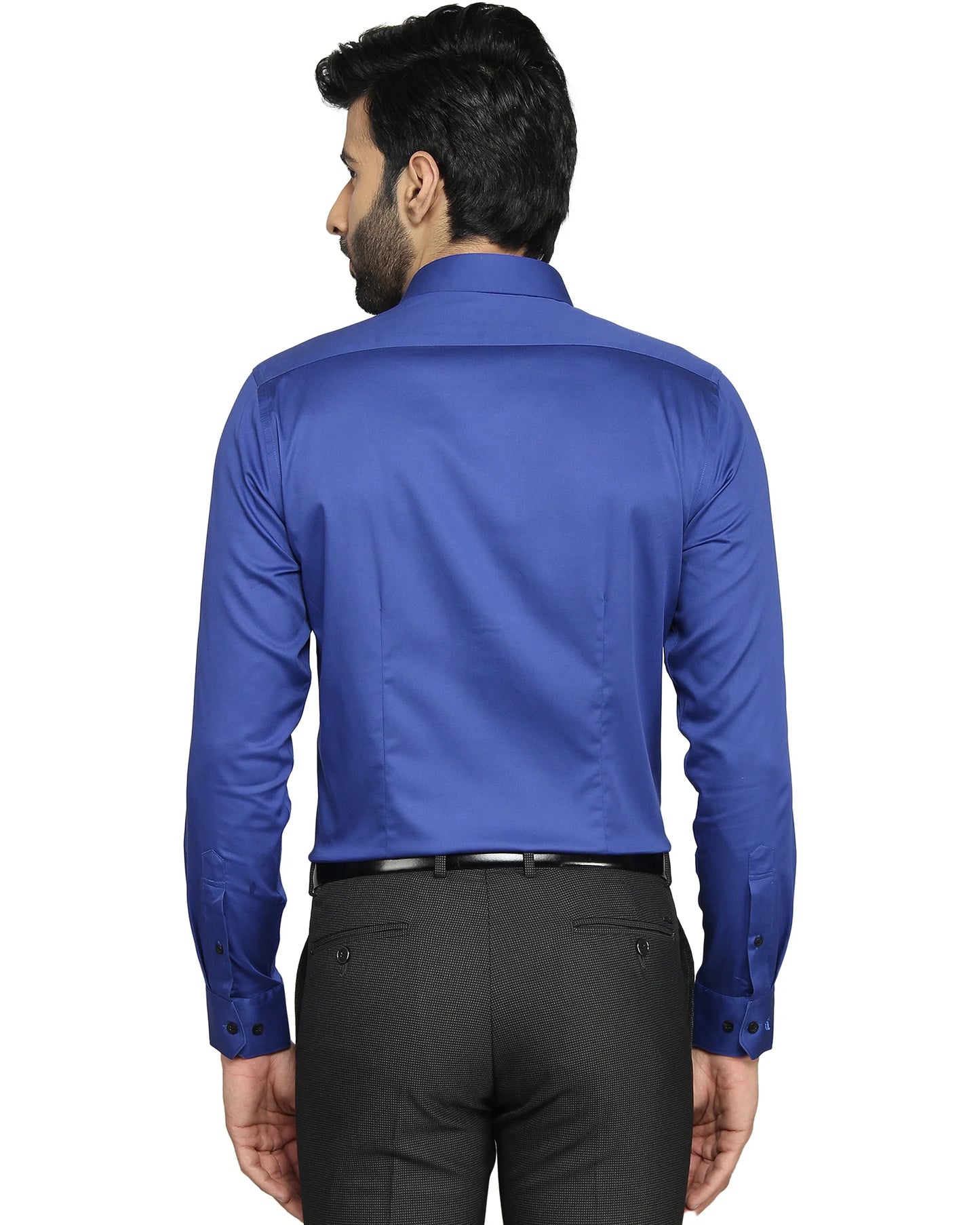 Solid formal shirt in royal blue