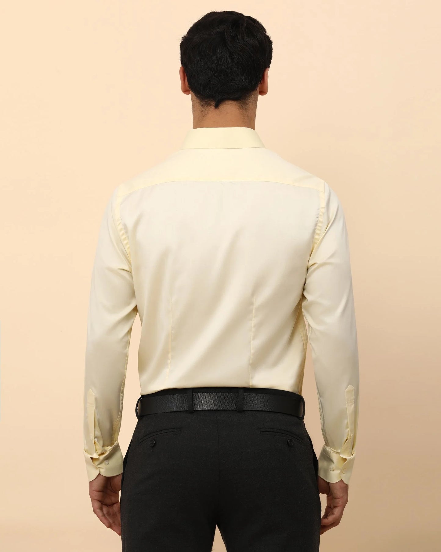 Solid formal shirt in lemon color