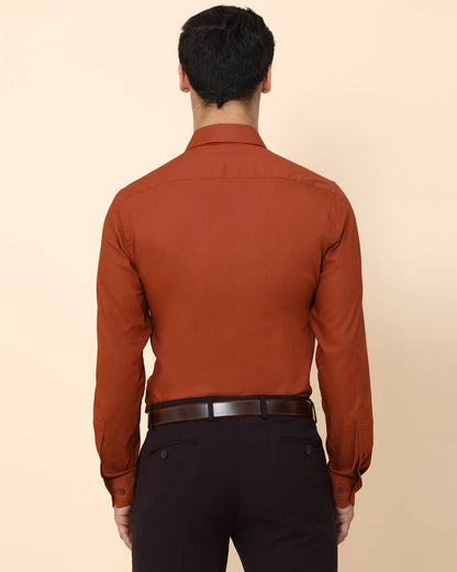 Solid formal shirt in rust color