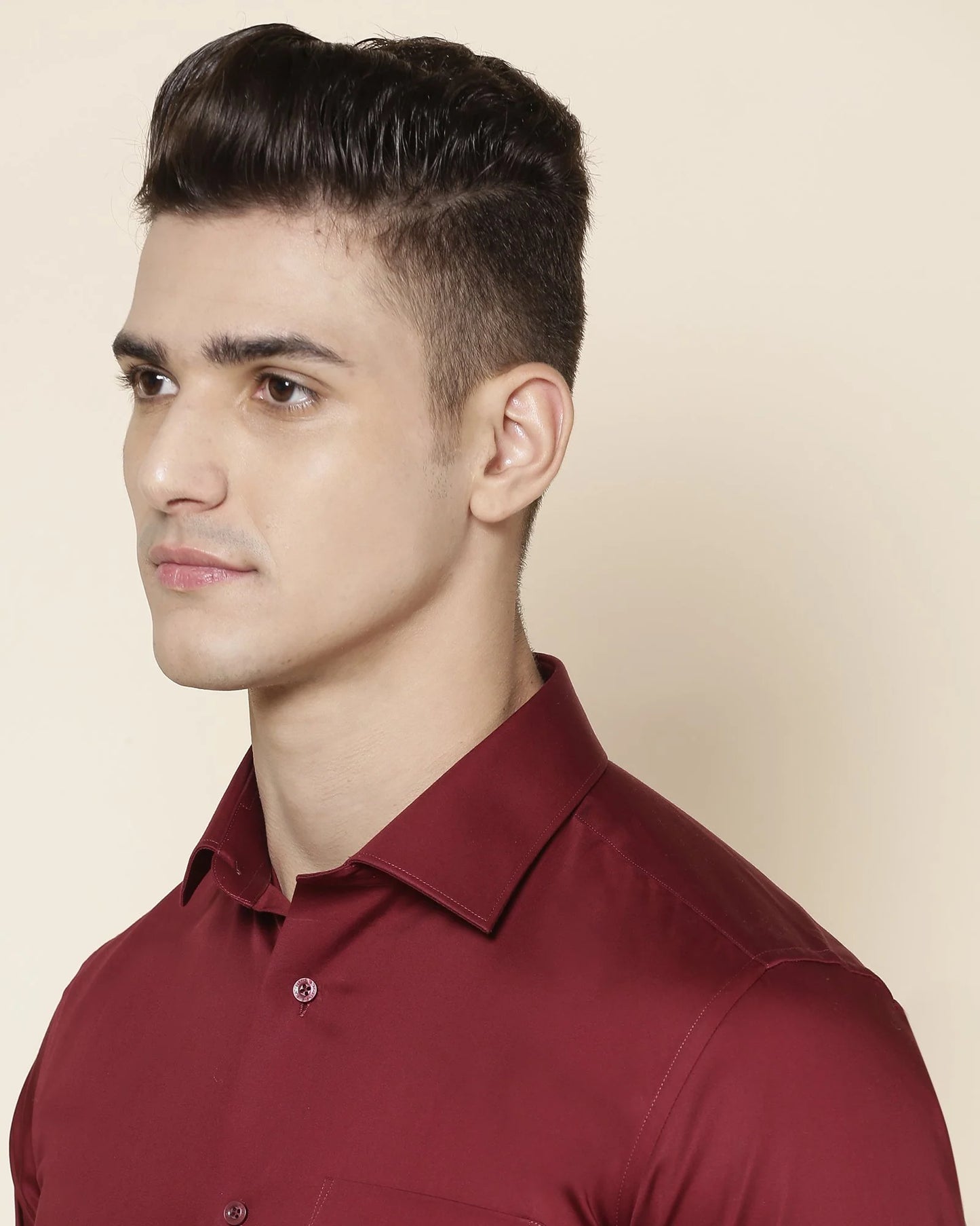 Solid formal shirt in Maroon