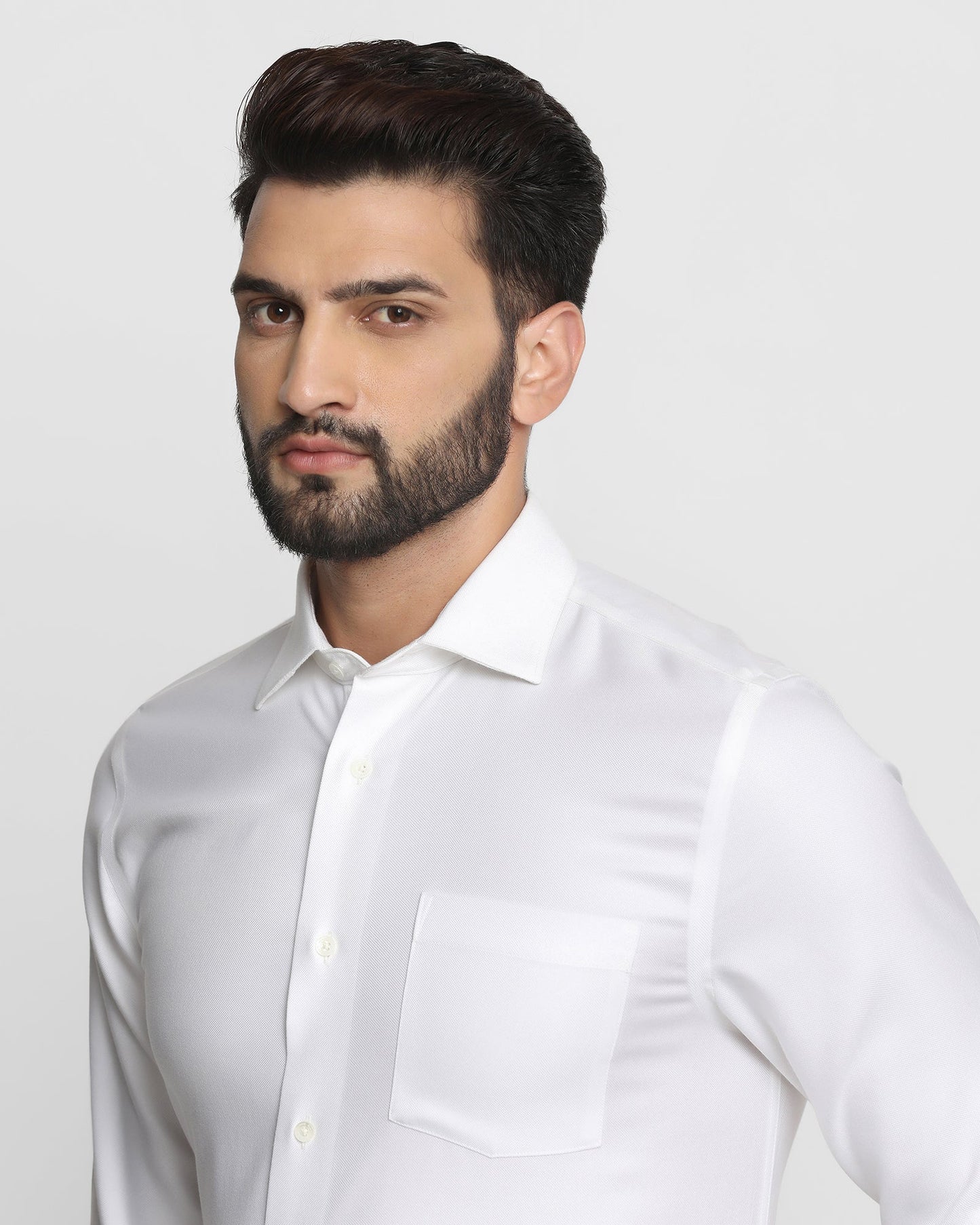 Solid formal shirt in white