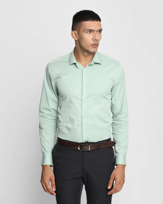 Solid formal shirt in light green