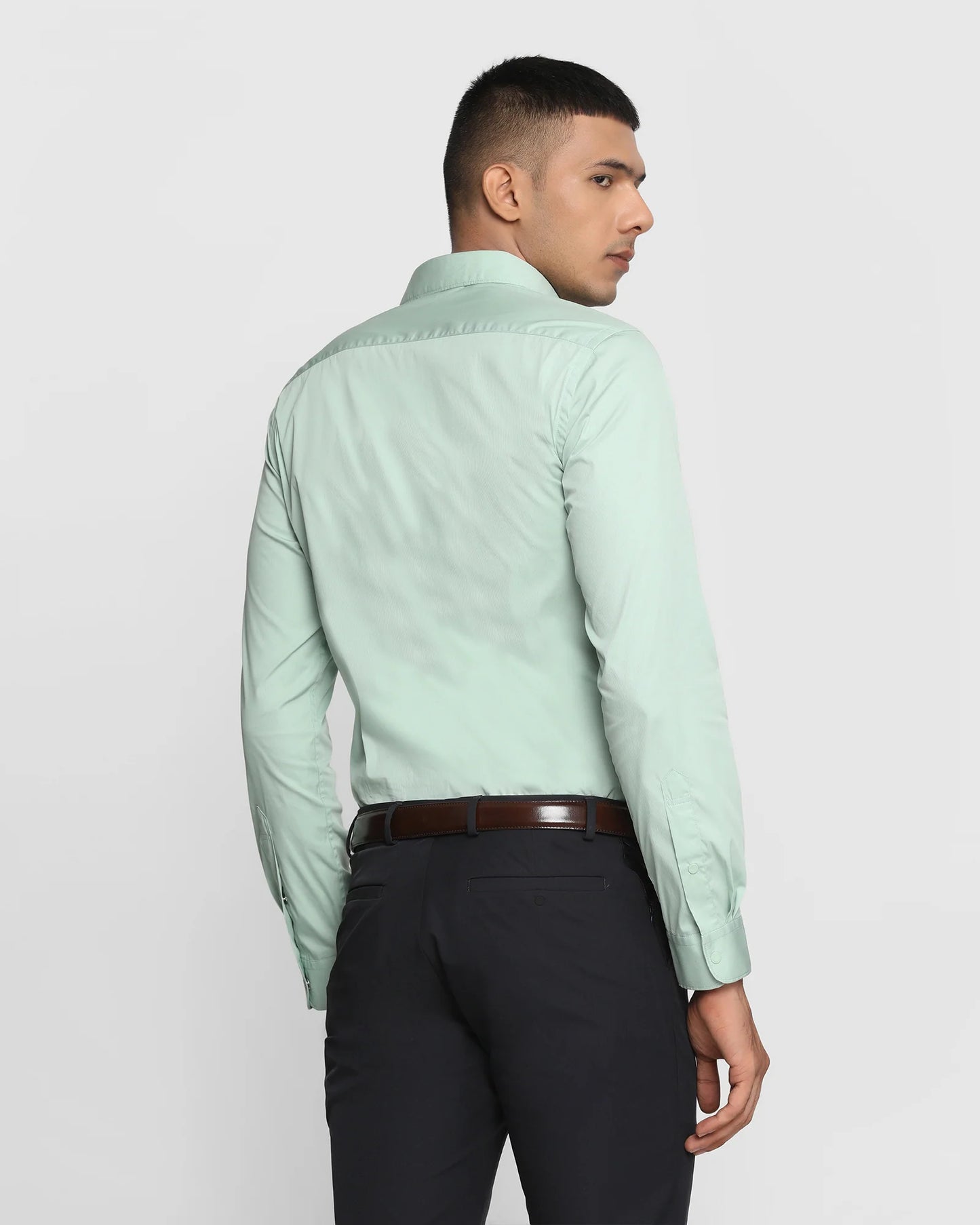 Solid formal shirt in light green