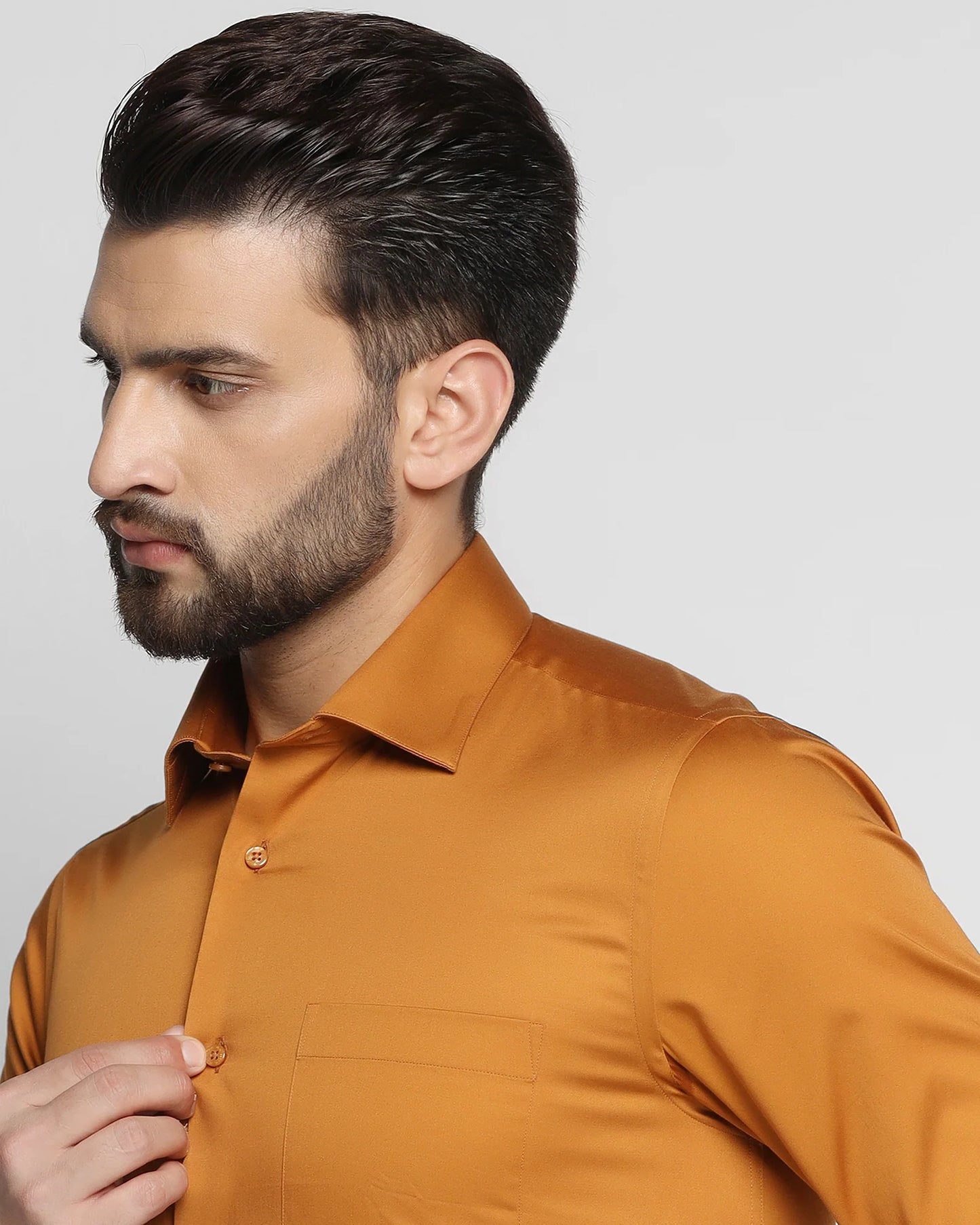 Solid formal shirt in fawn color